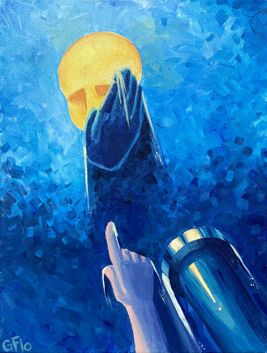 Solar Eclipse, acrylic on canvas