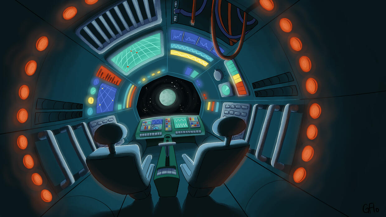Spaceship, digital photoshop painting