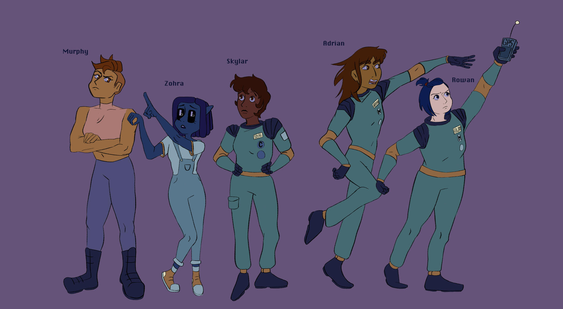 character line up for a scifi visdev project